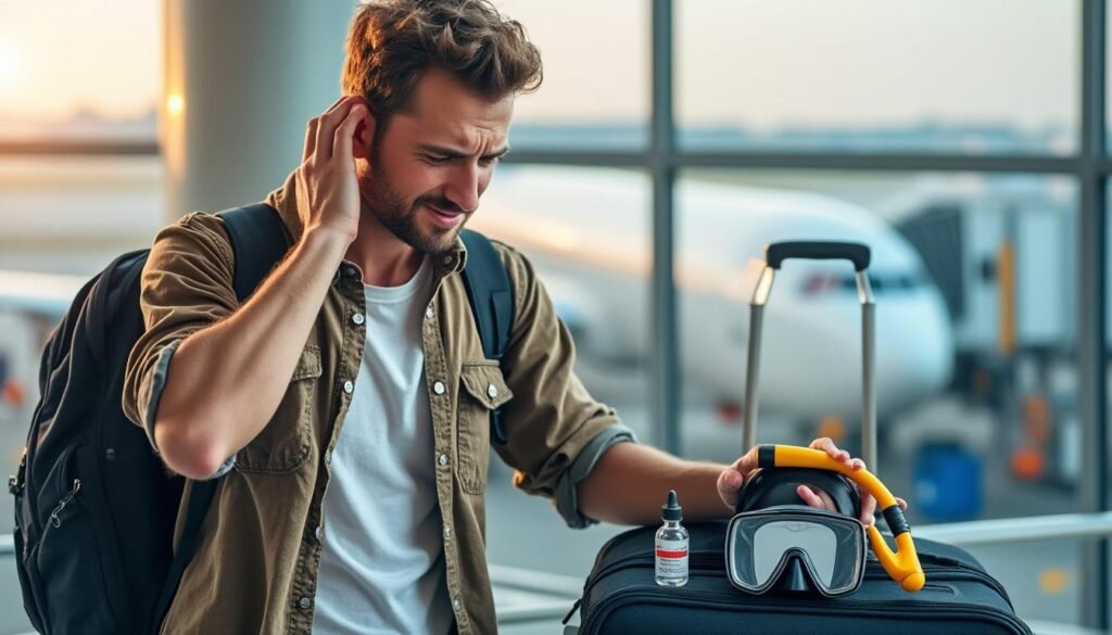 découvrez comment voyager en toute sécurité avec des douleurs aux oreilles en gérant les effects de la plongée, de l'otite et en prenant les précautions nécessaires lors des vols en avion.